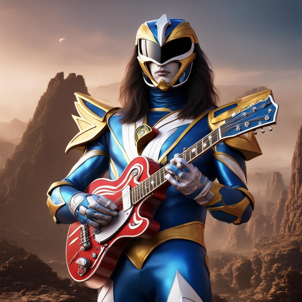 Ace Frehley as Power Ranger: Hyperrealistic Art
