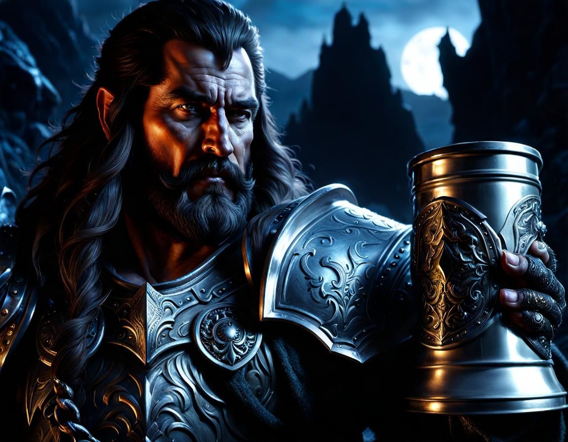 Mercury Paladin in Dark Fantasy Landscape