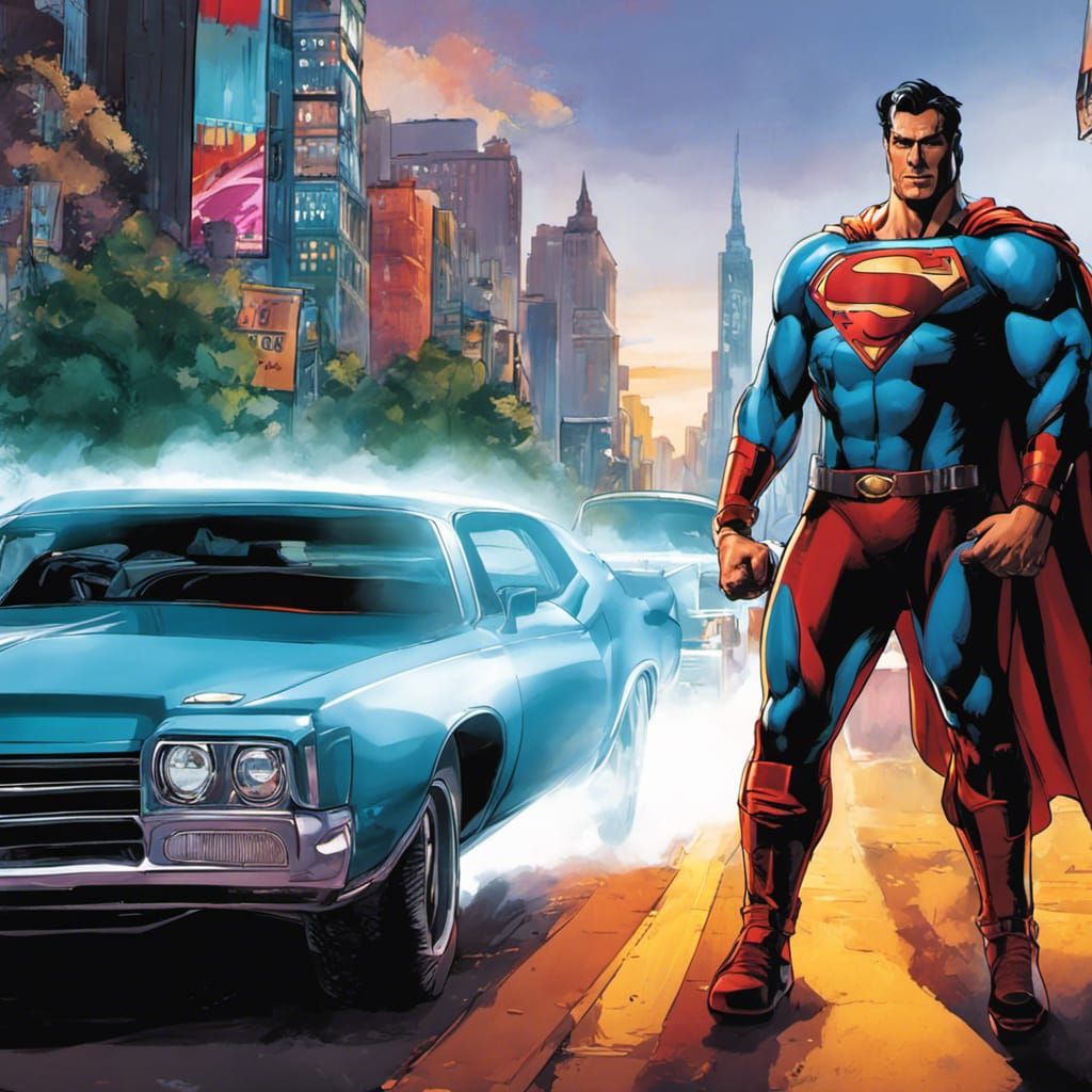 Superman in the streets of New York