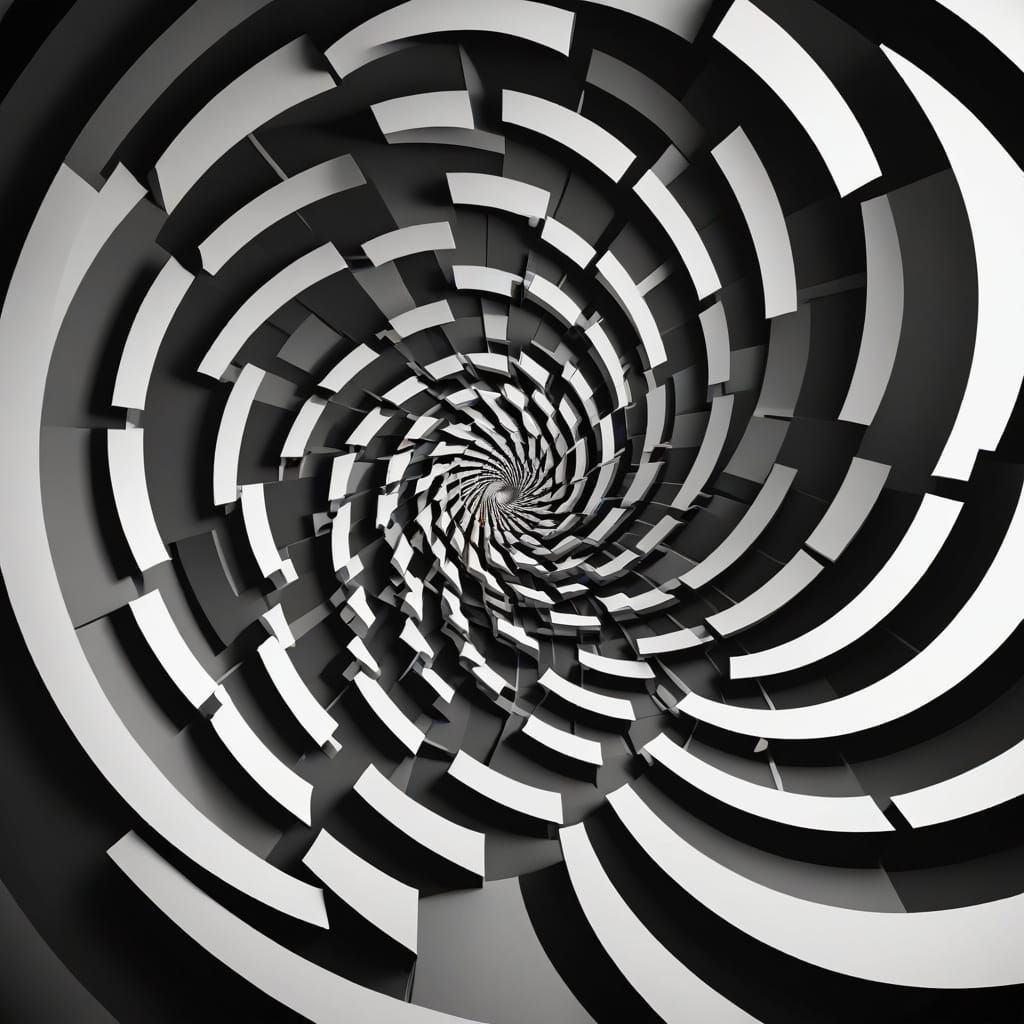 Geometric Optical Illusion in Vibrant Colors