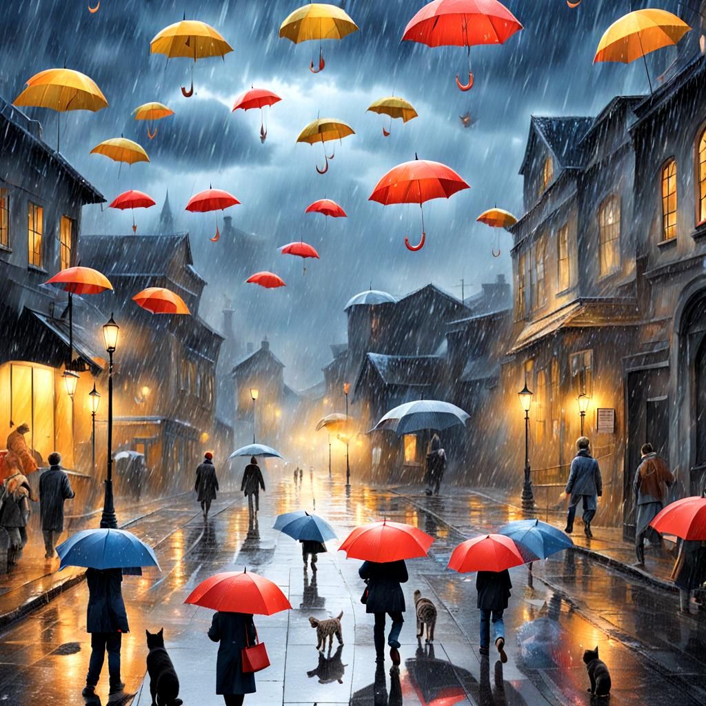 It's Raining Cats and Dogs: A Literal Depiction
