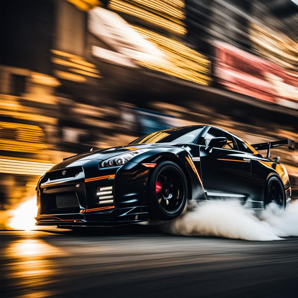 Nissan GT-R Drifting: High-Speed Action