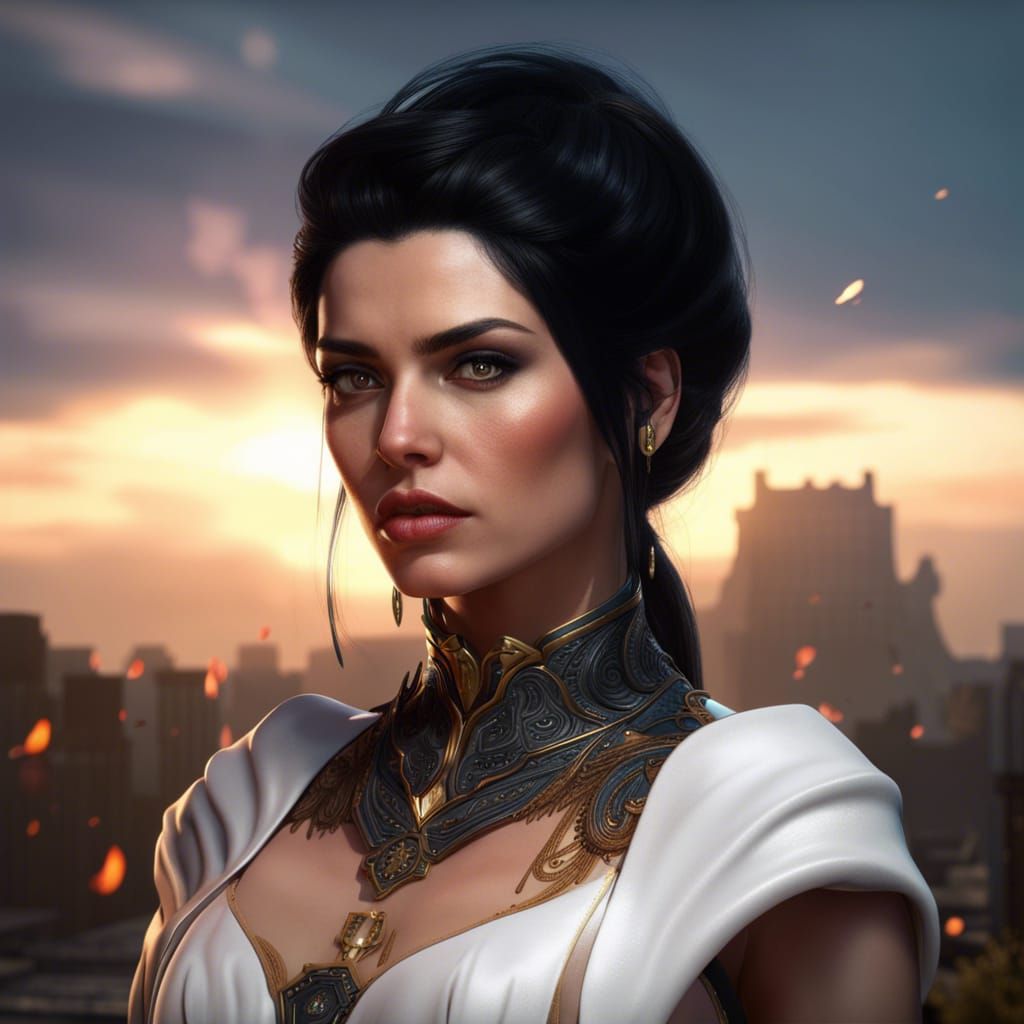 Fantasy Portrait of a Bossy Woman in Detailed Matte Painting