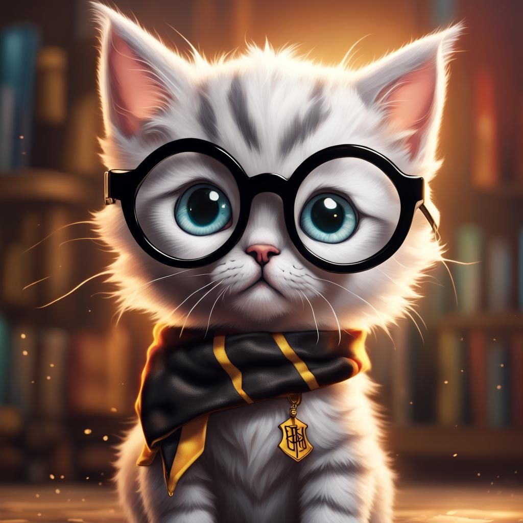Harry Potter Kitten: Hyperrealistic Digital Art