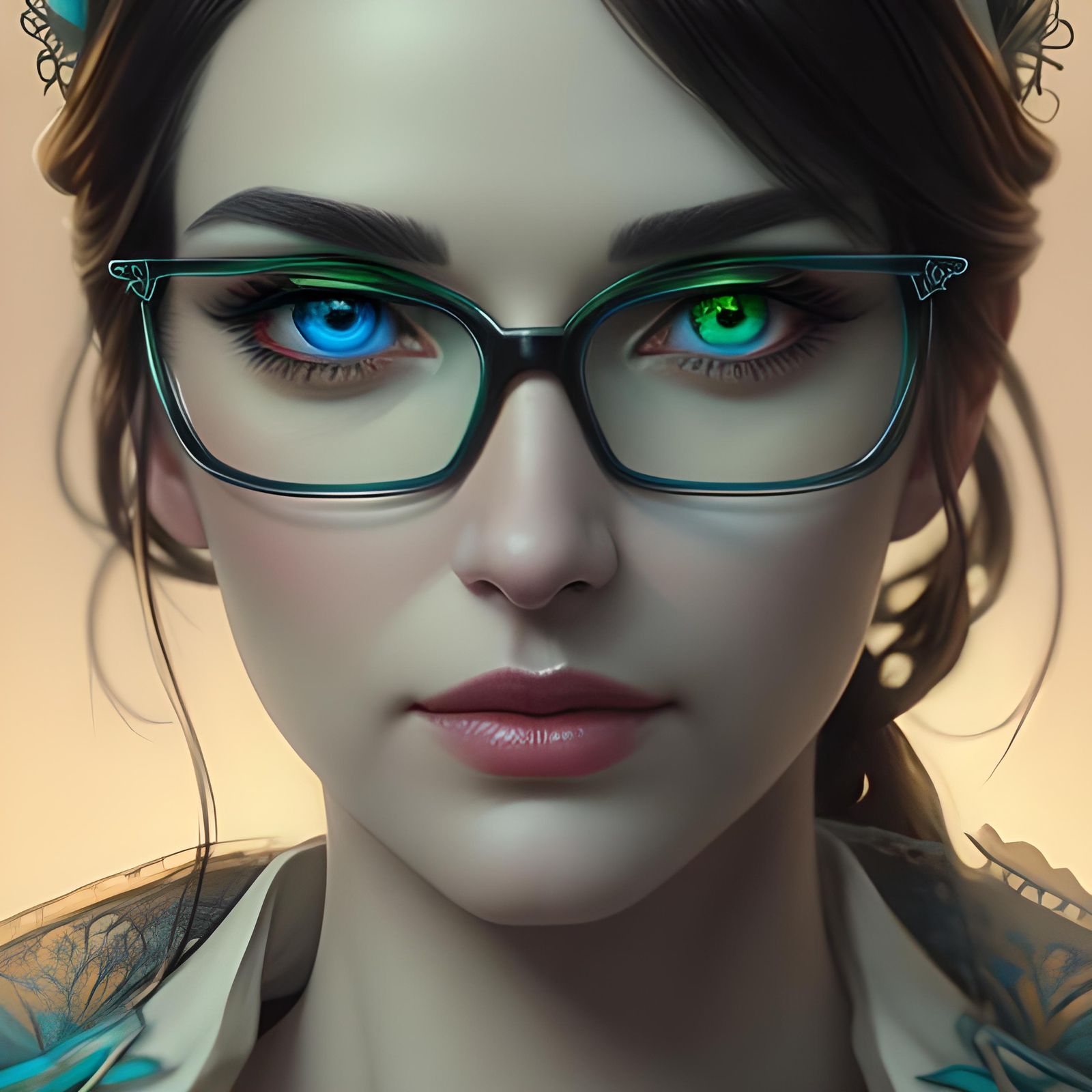 Heterochromia Portrait in Digital Art Style
