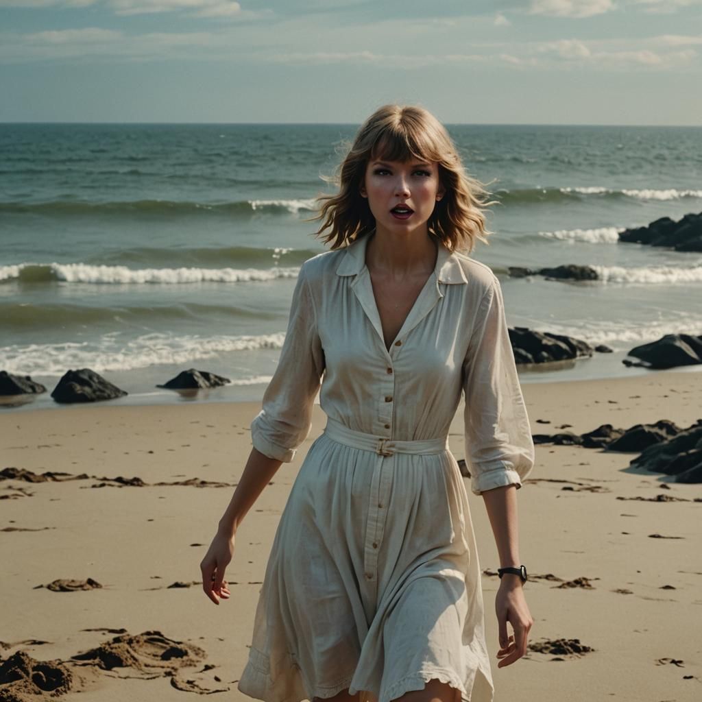 Dramatic Beach Sacrifice in Epic Realism