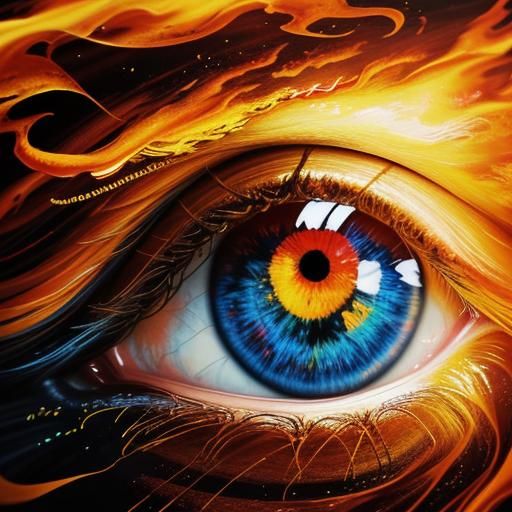 Macro Photo of Fire Spark Ignition as Digital Painting