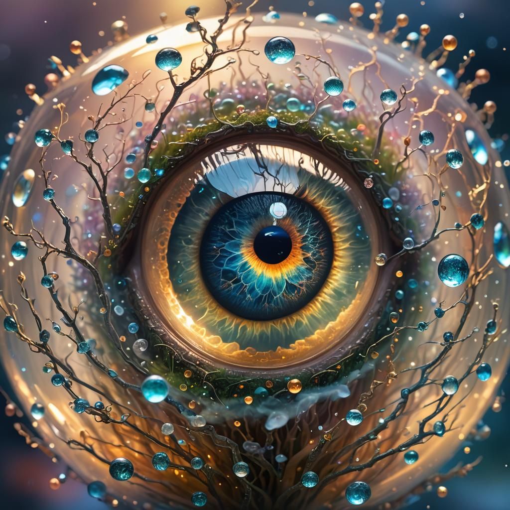 Glowing Eyeball Reveals Miniature Fantasy Worlds