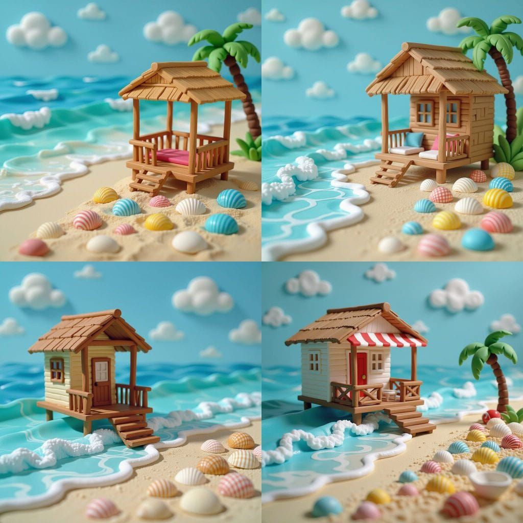 Claymation Seaside Cabana: A Modeling Clay Dream