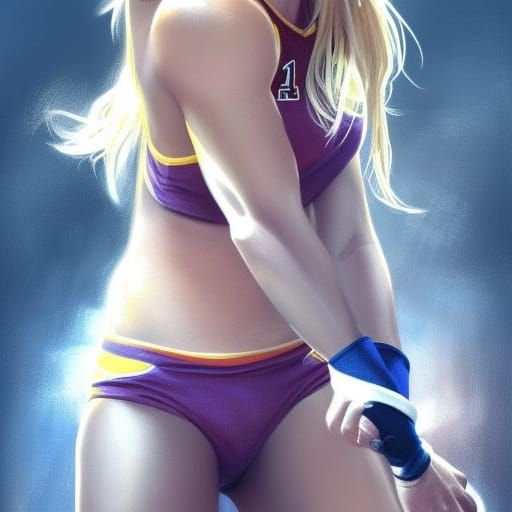 Britney Spears as Volleyball Player, Detailed Portrait