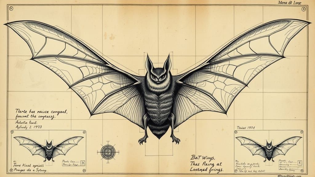 Bat Wing and Airplane Wing Study in Renaissance Style