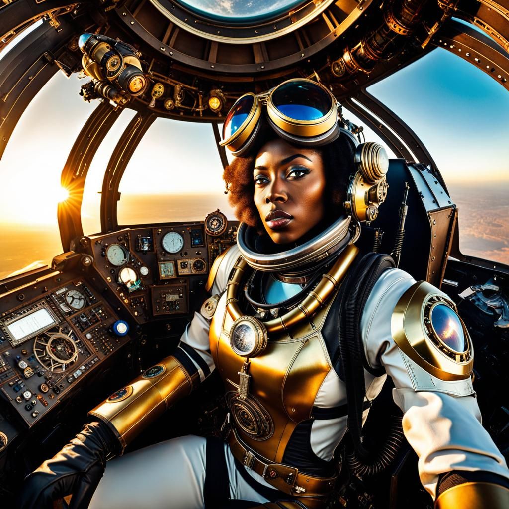 Steampunk Space Suit Portrait in Avedon Style