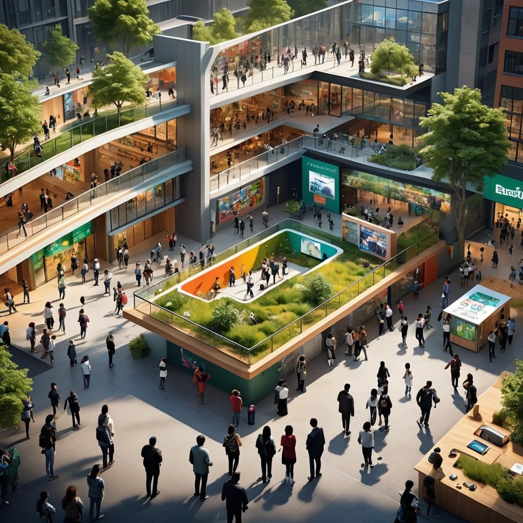 Futuristic Community Center: Human and Robot Interaction