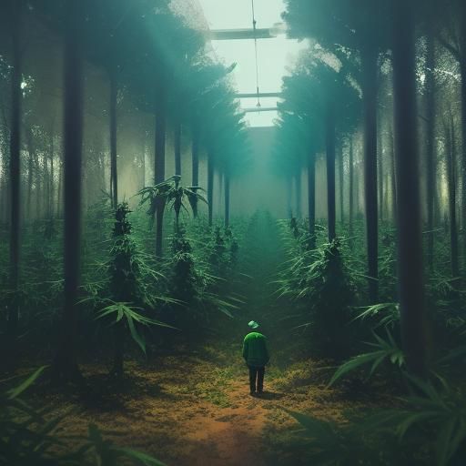 Cinematic Marijuana Grove Film Still