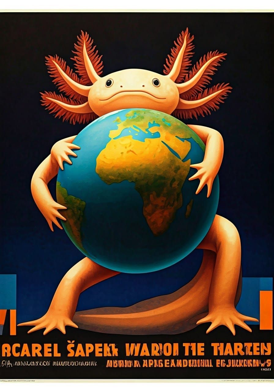 Bauhaus-Inspired Surrealist Art Depicts Axolotl Embracing a ...