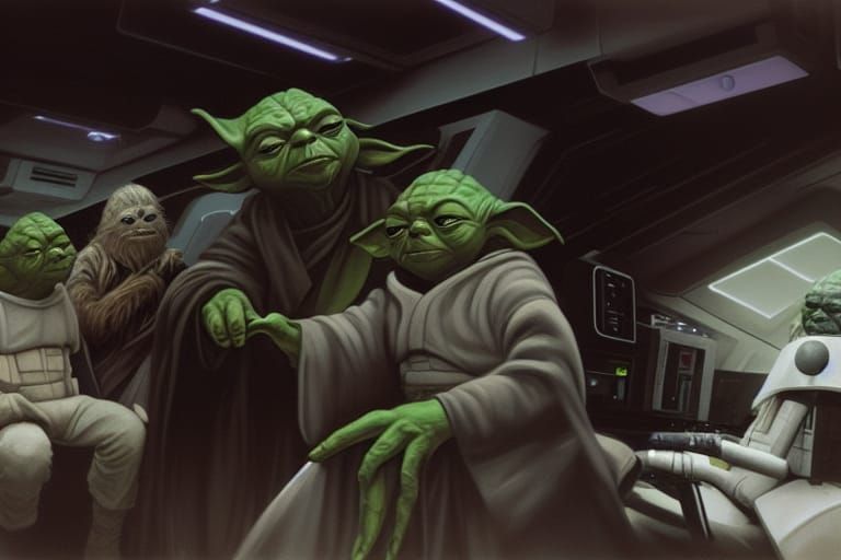 Yoda on Millennium Falcon: McQuarrie Style