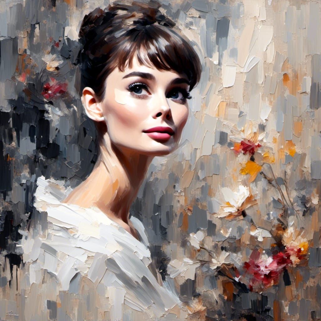Brush Stroke Portrait of Audrey Hepburn