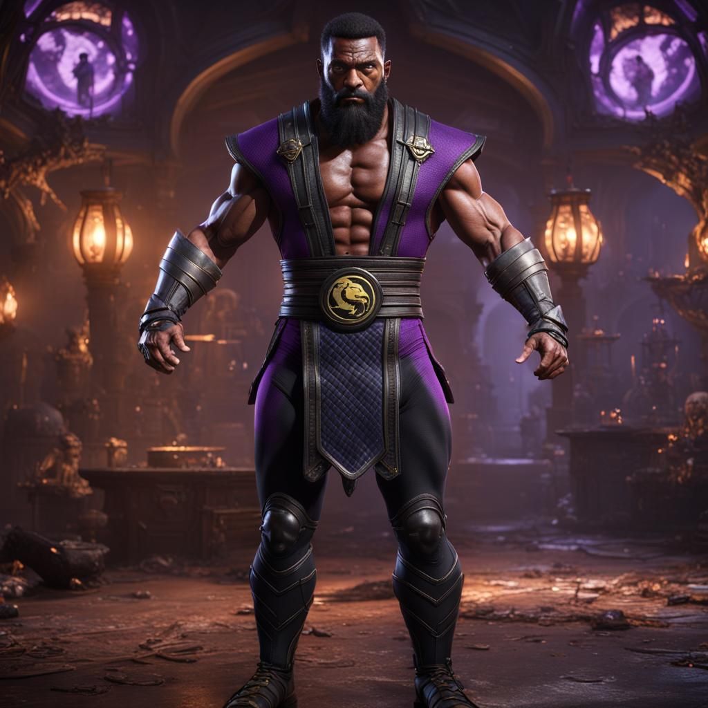 Cyborg Warrior in Purple Lycra: Digital Matte Painting