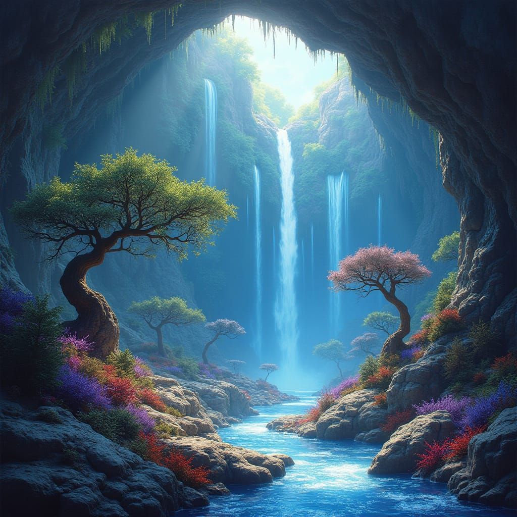 Crystal Oasis in Ethereal Luminescence