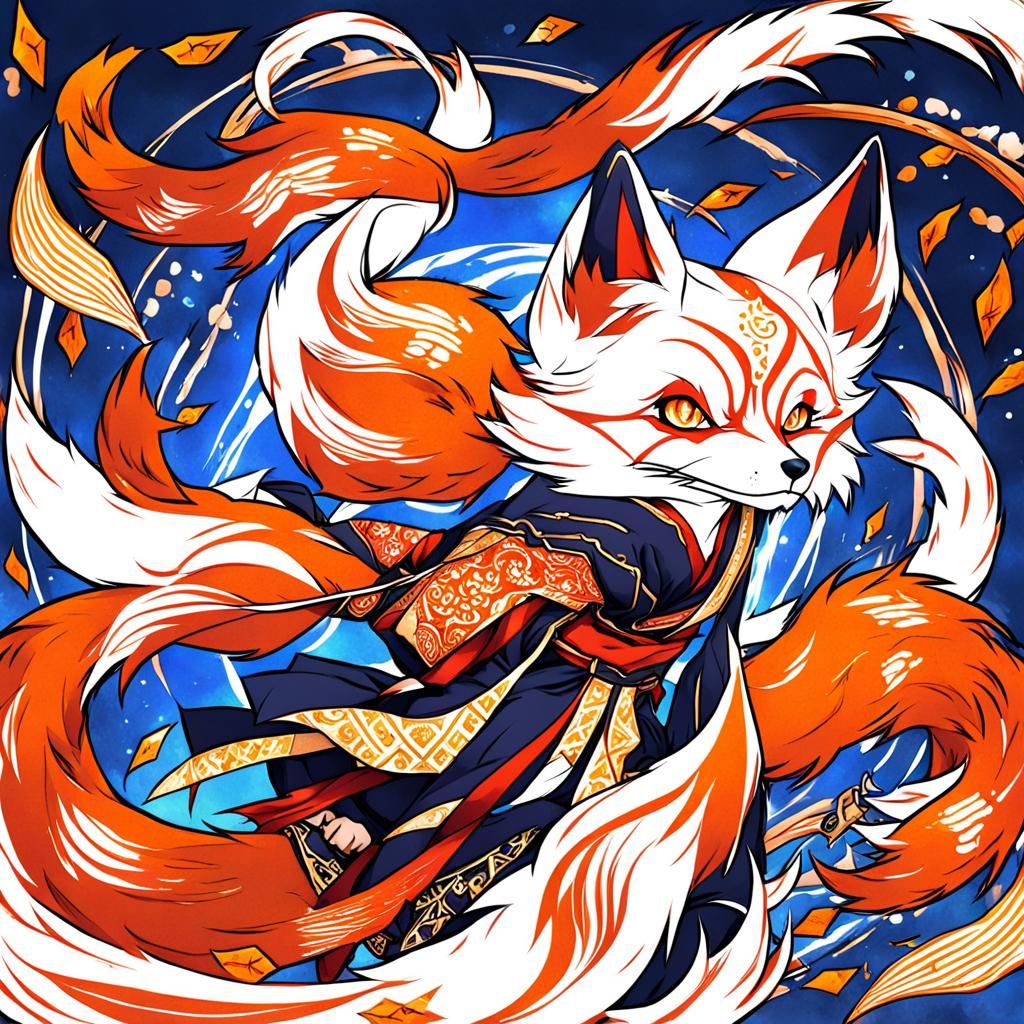 Anime Style Kitsune Illustration