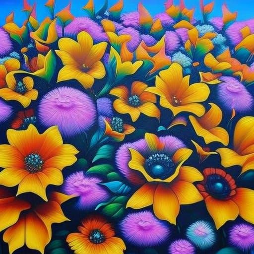 Graffiti Art: Heavenly Wonderland of Flowers