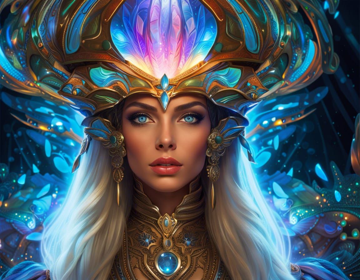 Glass Fairy Goddess in Fractal Fantasy World