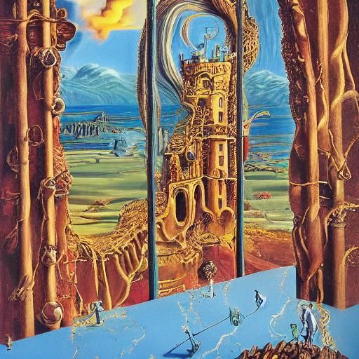 Rapunzel's Bad Hair Day: Surreal Oil Painting