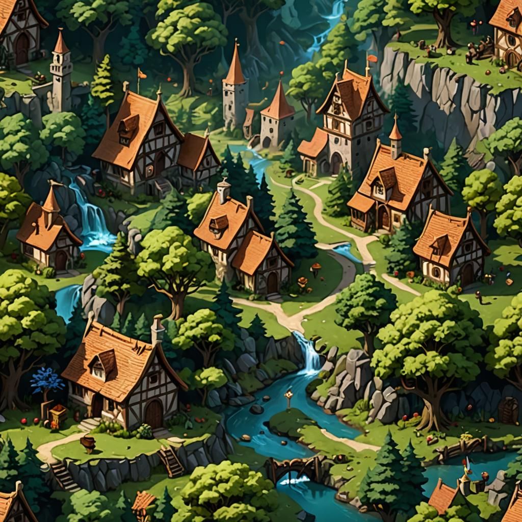 Enchanted Forest Village: Fantasy RPG Landscape
