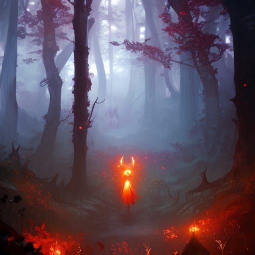 Enchanted Dark Fairy Forest Concept Art