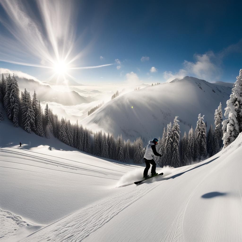 Snowboarder in Divine Sunshine