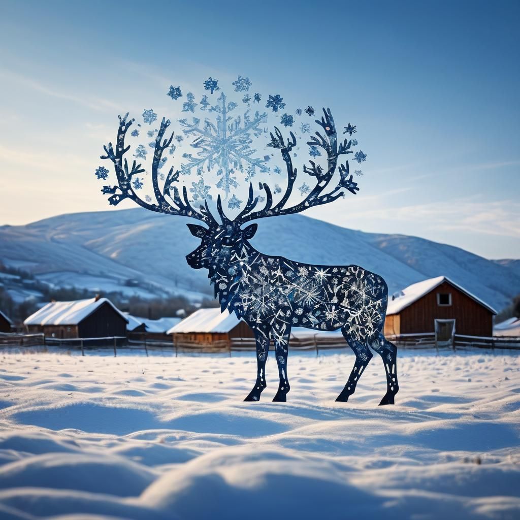 Snowflake Caribou Descends on Village