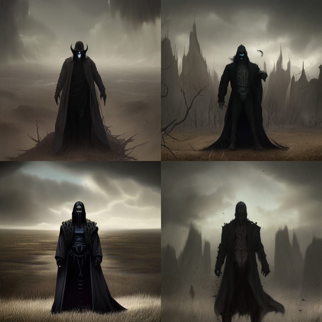 The Undertaker in Barren Field: Fantasy Concept Art