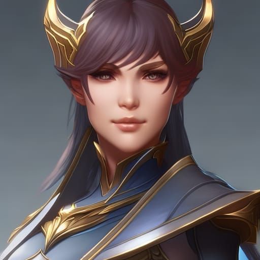 Detailed Portrait of a Powerful Female Paladin