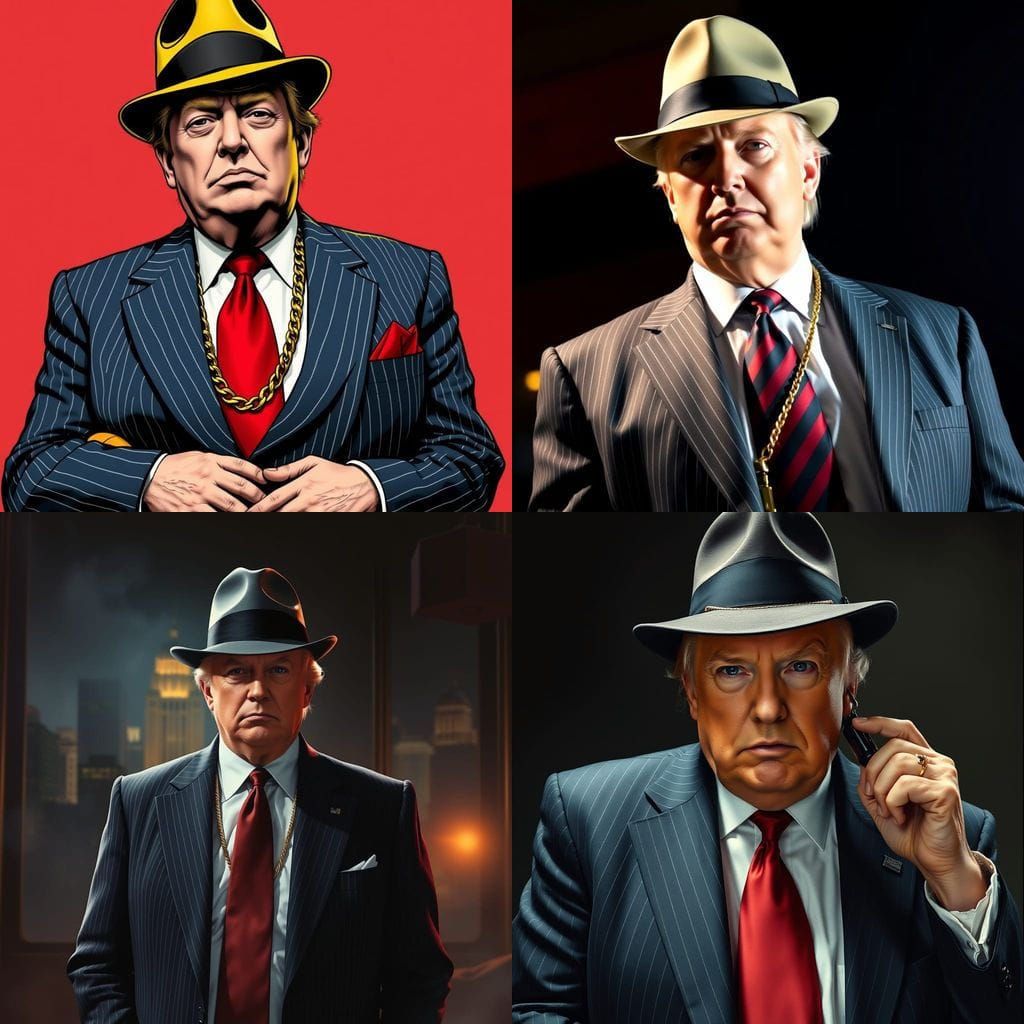 Donald Trump as Mafia Boss in Pinstripe Suit