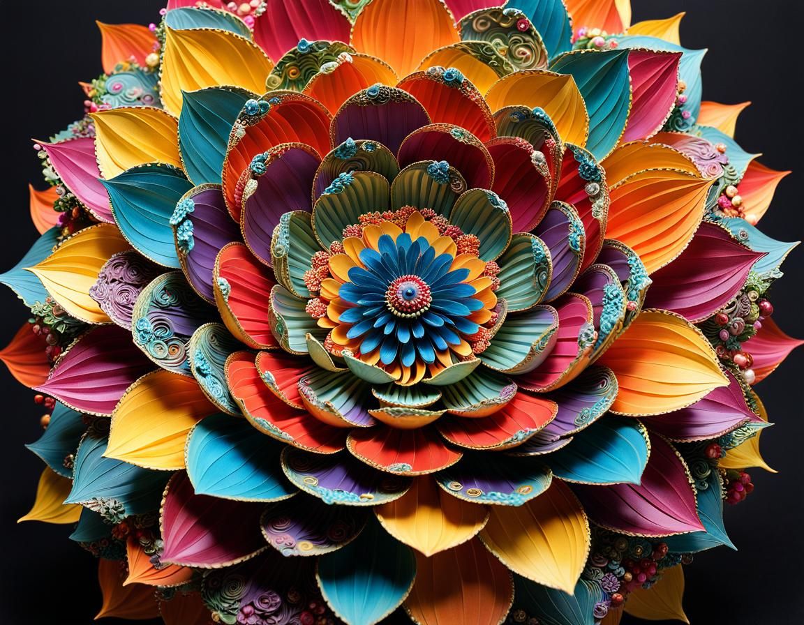 Surreal Whimsical Floral Masterpiece with Intricate Details