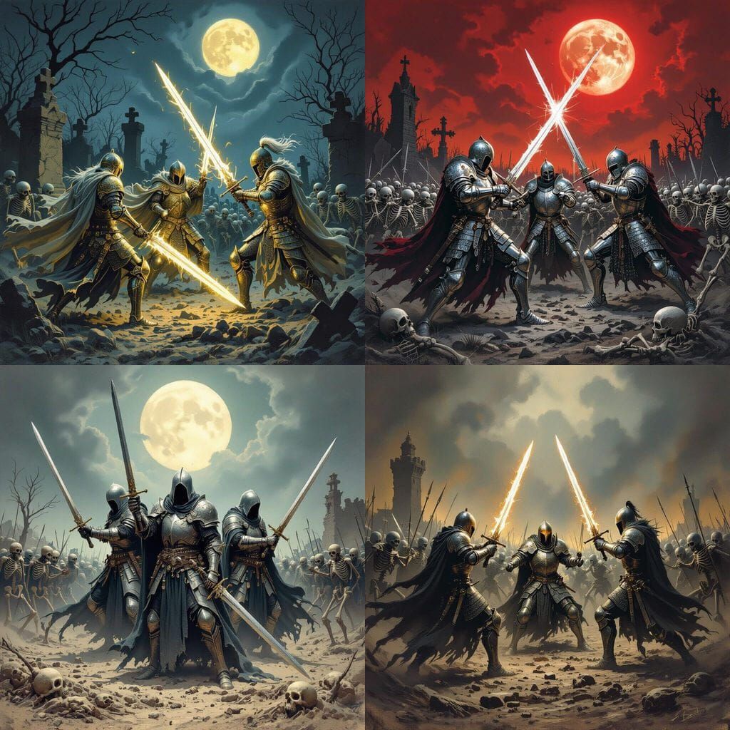 Blessed Knights Battle Hollow Warriors in Bone Yard