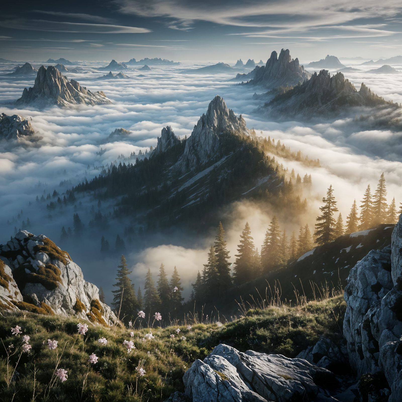 Misty Mountain Range in Extreme Detail