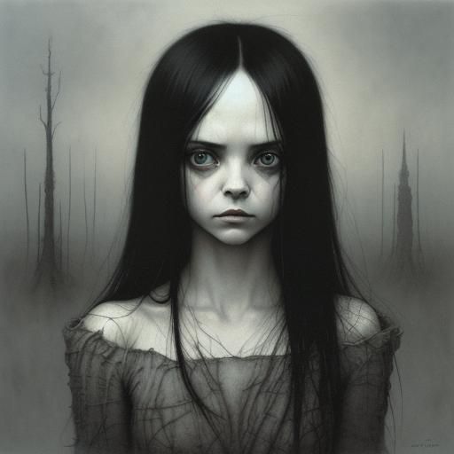 Disturbing Portrait Inspired by Gammell and Beksinski