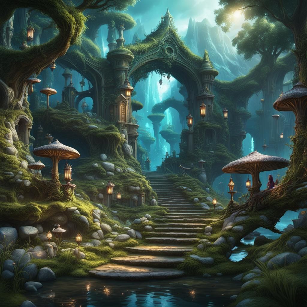 Fairies and Elves in a Magical Realm