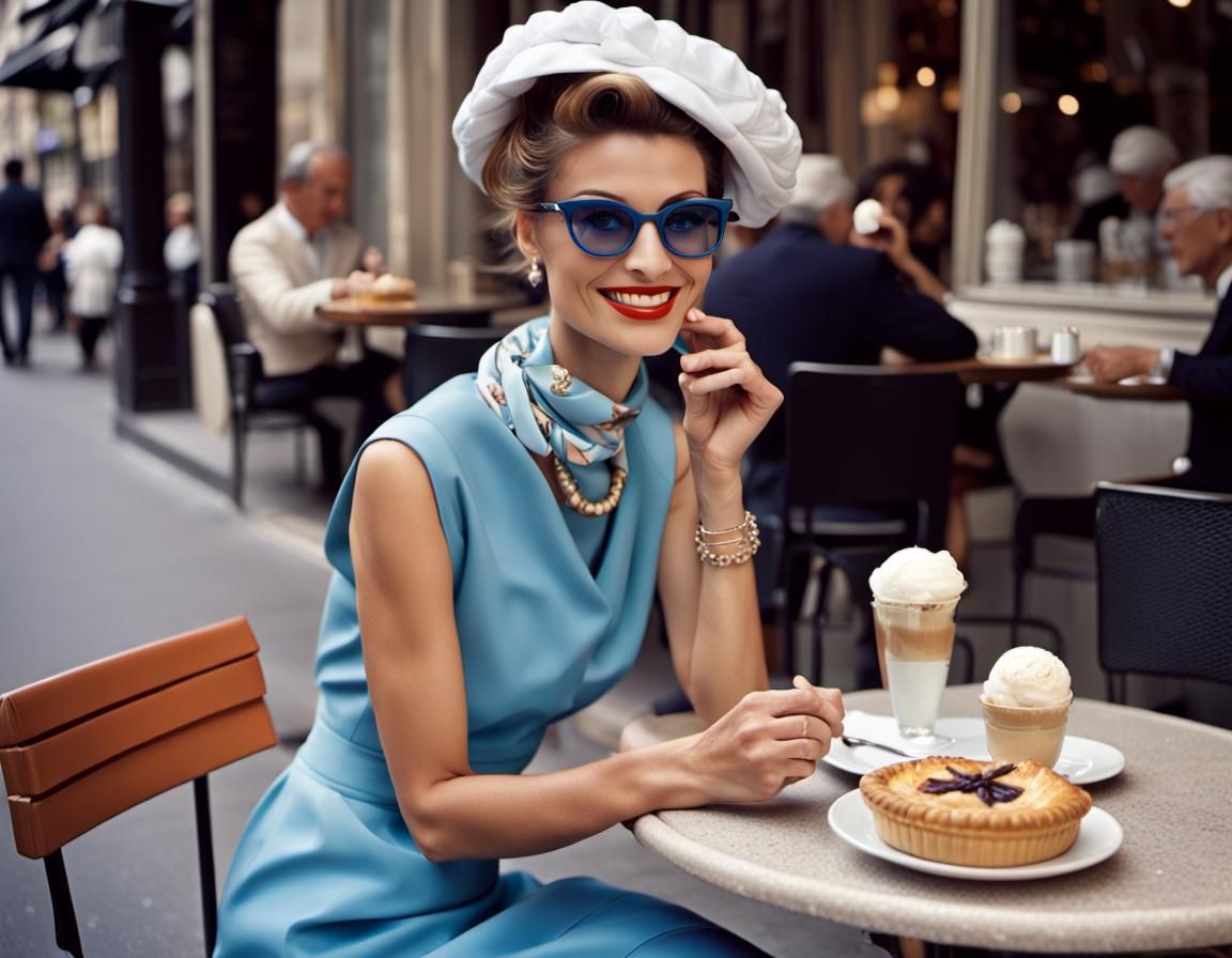Parisian Fashionista at Cafe by Joyce Ballantyne