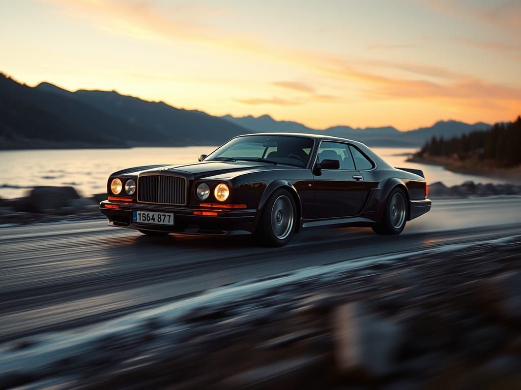 Vintage Bentley Concept Car Speeds Along Yellowstone Shoreli...