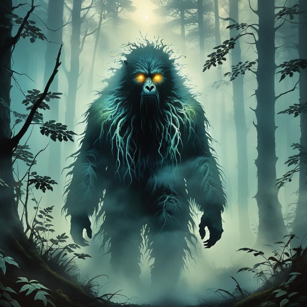 Mysterious Cryptid Emerges from Misty Forest