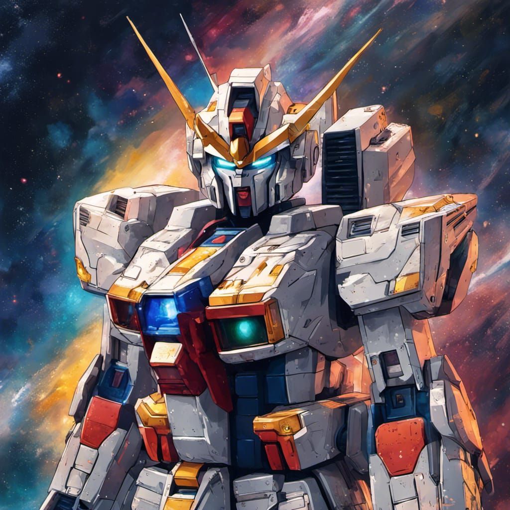 Hyperrealistic Galaxy Gundam Splash Art