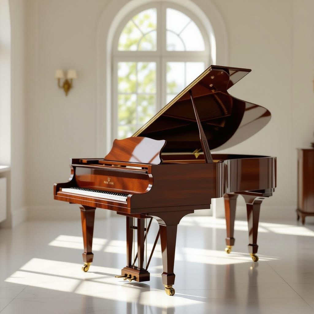 Finely Carved Wooden Silhouette with Polished Piano Finish