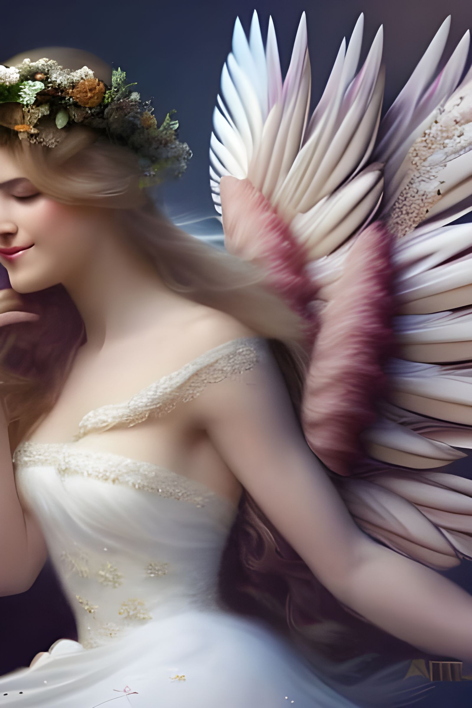 Blonde Angel with Flower Crown