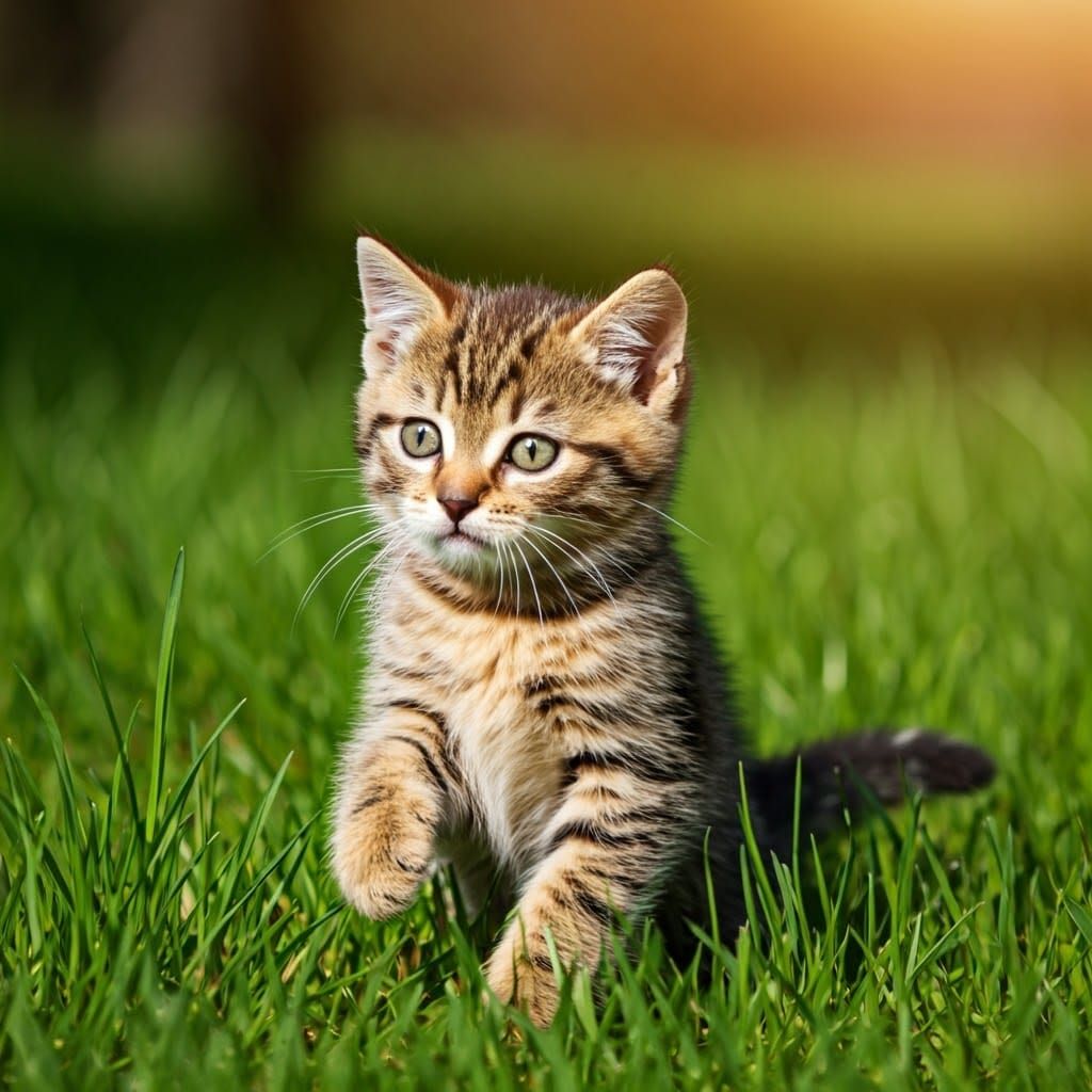 Kitty Cat Skipping in Spring Sunshine