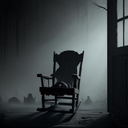 Creepy Talking Baby Doll in Haunting Rocking Chair Scene