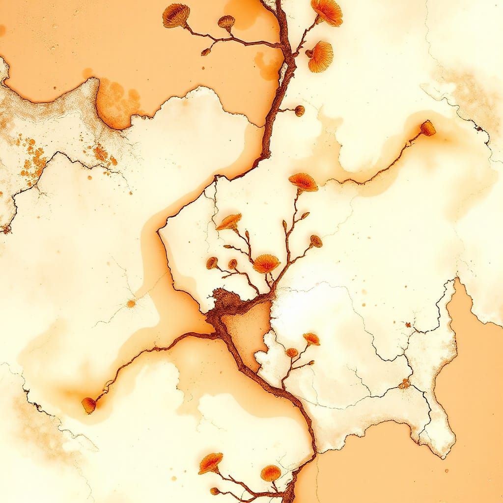 Pastel Ivory Eternal Umber Abstract Surreal Art