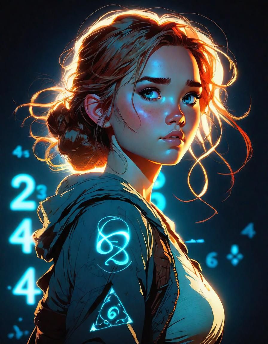 Animated Girl with Glowing Runes, Pixar Style