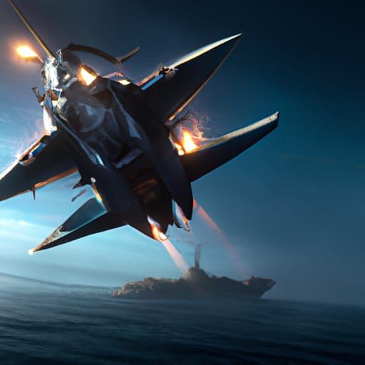 Frigate Engaged in Aerial Combat: Dark Fantasy Concept Art